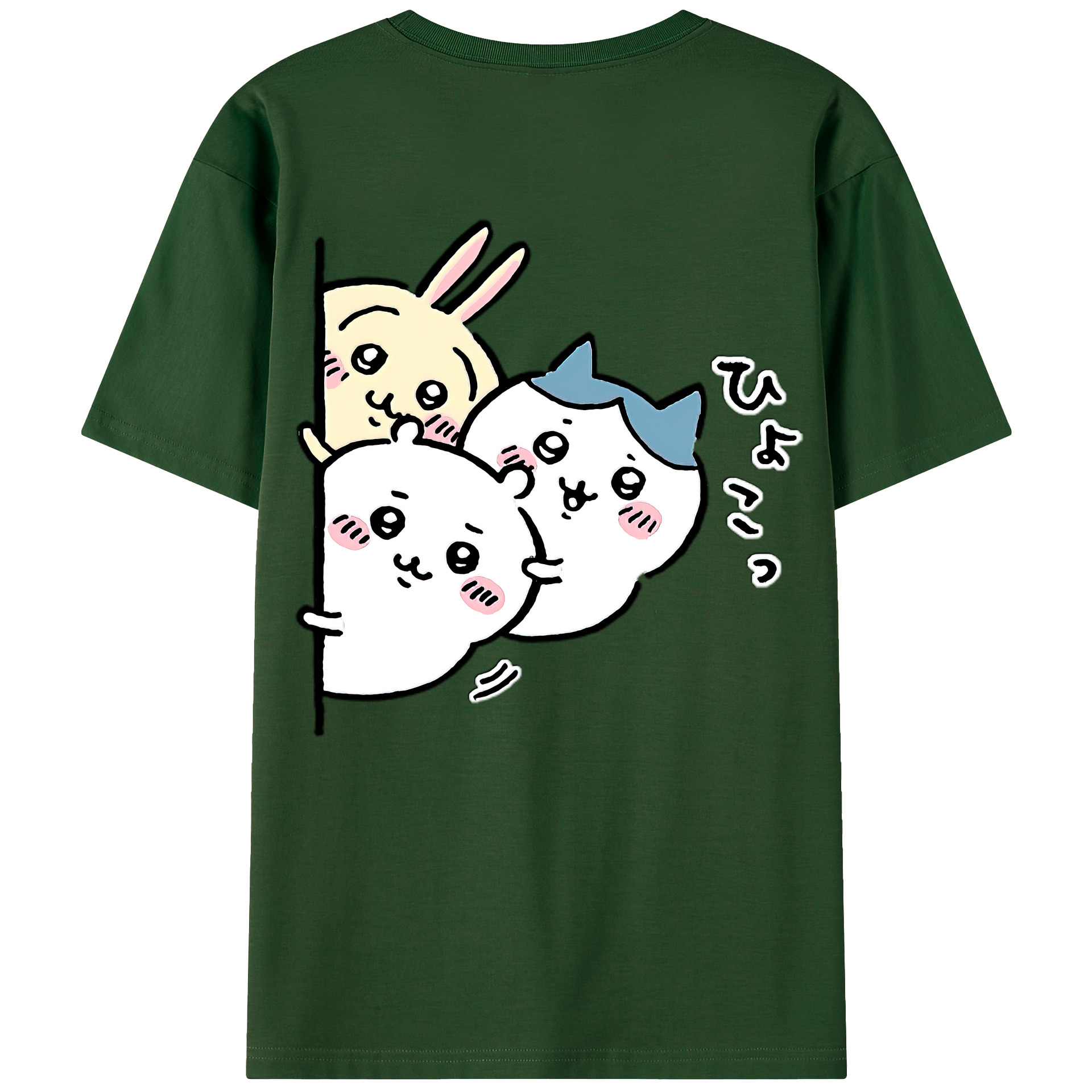 （画像用） ちいかわ うさぎ Chii-kawa usagi 綿100％半袖Tシャツ（背面プリント）